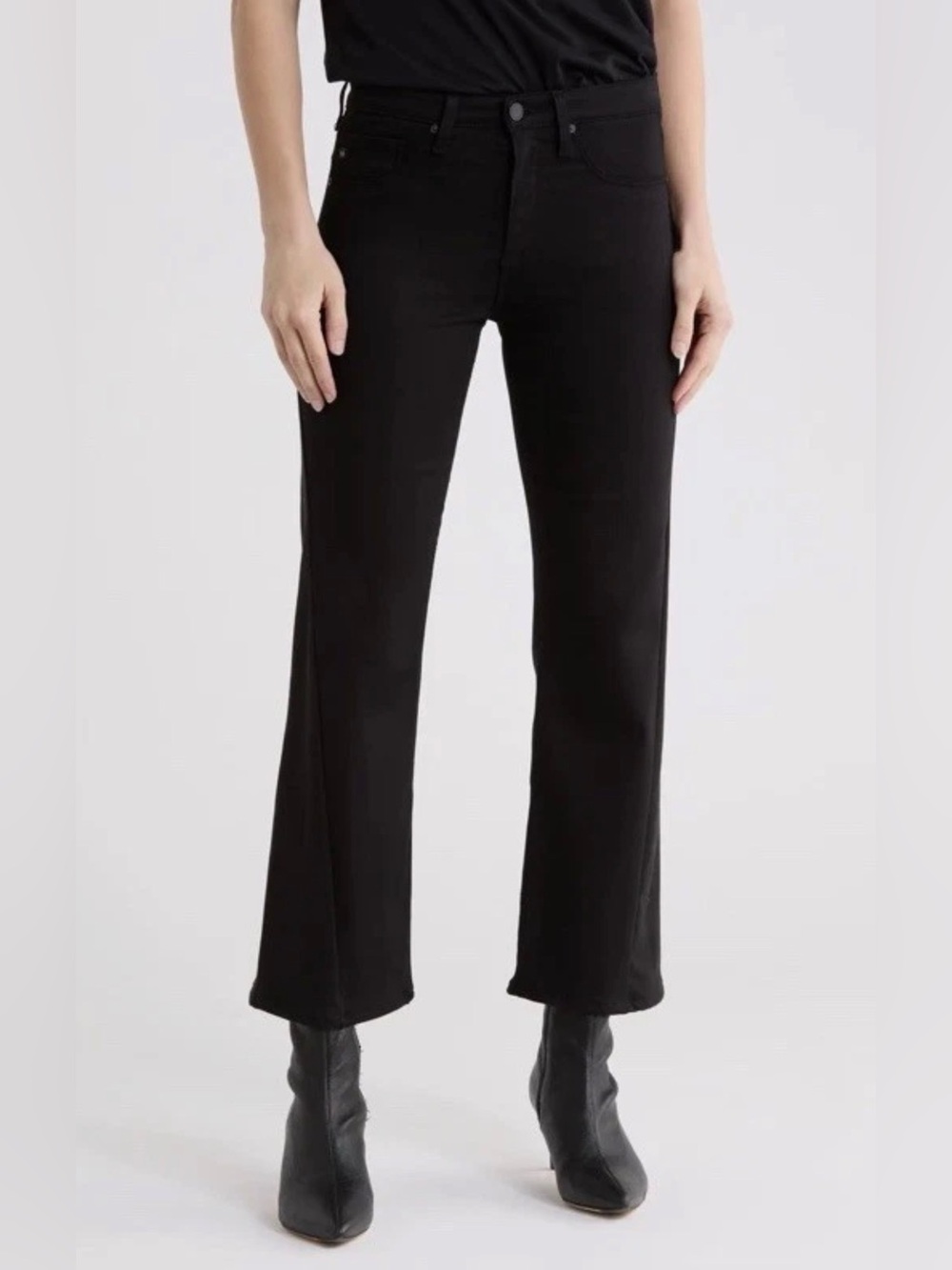 Adriano Goldschmied Women’s AG Farrah Boot Crop Mid Rise Jeans Black Sz 28 NWT